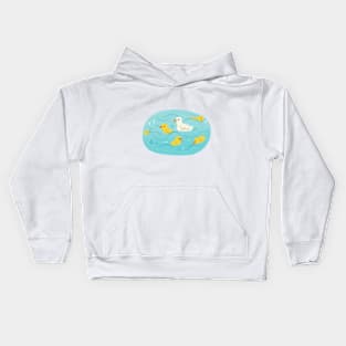 Cute Ducks In a Pond Kids Hoodie